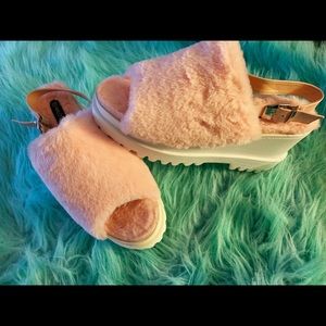 Furry sandals